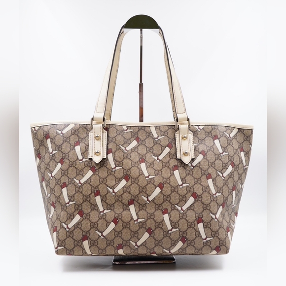 AY18❤️ Gucci GG Supreme The Boot Coated Canvas Tote - Picture 6 of 12